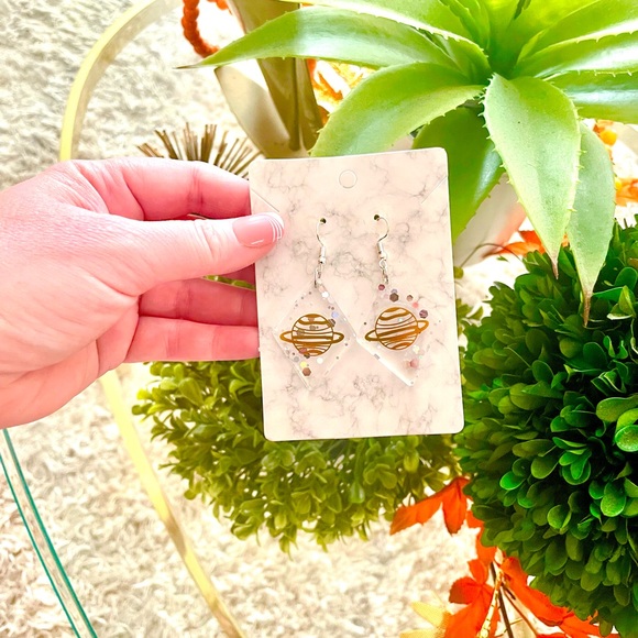 Planet Acrylic Dangle Earrings - Picture 5 of 6